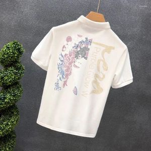 Erkek Polos Mens T-Shirt Grafik Erkek Yaka Tee Suluboya Polo Gömlek Heather Teps Şık XL Estetik Giyim 2024 Moda