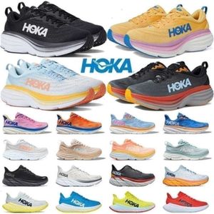 Hokhs Clifton 9 Hokh One Bondi 8 Atletyczne buty do biegania wstrząsanie wchłanianie mody swobodne ludzi Blanc de Blanc Top Designer Męs Women Trainer Senaker