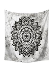 Tapestries Black White Mandala Tapestry Marble Gold Wall Hanging Boho Throw Rug Blanket Bohemian Mystic Home Decor7705649