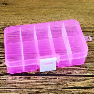 Storage Bottles 1200pcs/lot Wholesale 10 Compartments Jewelry Beads Container Boxes Grids Plastic Box Case Holder 4 Colors