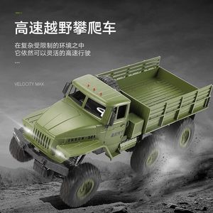 Barns trådlösa fjärrkontroll Militär Kaka Off-Road Vehicle American Truck Pickup Truck Six-Wheel Simulation Military Model Toys J240415