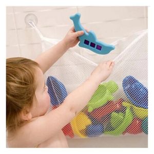 Storage Bags Folding Baby Bathroom Hanging Mesh Bath Toy Bag Net Suction Cup Baskets Shower Organiser