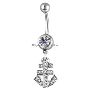 Nawel Bell Button Pierścienie Yyjff D0503 Serce Stone Belly Ring Mix Colours Drop dostawa biżuteria Body Dh7zt