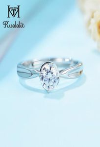 Kuololit Natural Moissanite Rings for Women 925 Solid Sterling Silver Class 4 Claw Lab Diamond Ring for Engagement Wedding花嫁Y9532101