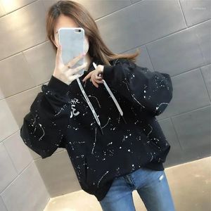 Kadın Hoodies Bahar Sonbahar Kadın Giyim 2024 Kapüşonlu Sıradan Gevşek Üstler Kadın All Maç Moda Bir Ek Sweatshirt