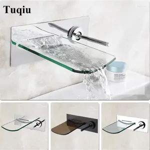 Rubinetti del lavandino da bagno a led ridotto rubinetto in ottone a muro e miscelatore freddo cromo a leva singola