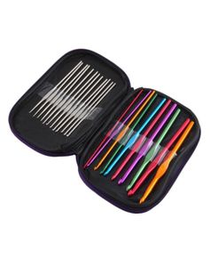 Multicolour Metal Aluminium Crochet Hook Stick Kit Needles Set Weave Craft Garn Stitches Needle Stitch3931453