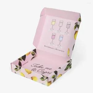 Подарочная упаковка на заказ логотип розовая коробка коробка для картонной коробки для упаковочного платья.