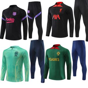 2024 2025 Football Tracksuit Kits 레트로 축구 훈련 23 24 25 Salah Szoboszlai Darwin Thiago Virgil Gakpo Elliott Diogoj 남자와 아이들