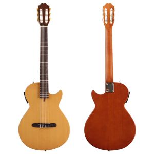 Guitarra fosco de madeira maciça de 39 polegadas Classic Silent Guitar 6 String 22f Clolor natural da guitarra clássica com Eq