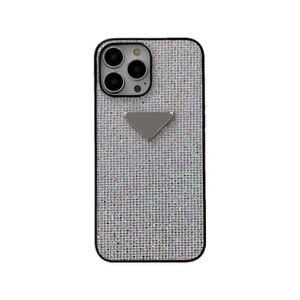 Luxusdreieck P -Handyhüllen für iPhone 15 14 14PLUS 14PRO 13 13PRO 12 Pro Max 11 Clear Glitter Rhein Stone Case Bling Shiney Cover iPhone14