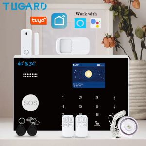 System Tugard G34 Tuya Wifi 3G 4Gセキュリティアラームシステムスマートホーム強盗アラームキット433MHzワイヤレスセンサー検出器Alexaで動作する