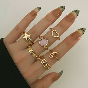 Women's Fashion Snake Index Finger Ring Six Piece Set