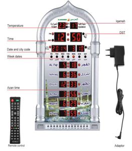 Digital Azan Mosque Prayer Clock Islamic Mosque Azan Calendar Muslim Prayer Wall Clock Alarm Ramadan Remote Control Support CSV H11435359