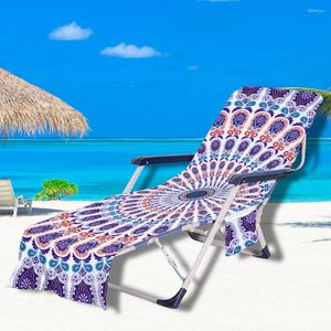 Chair Covers Mandala Outdoor Beach Sun Lounger Cover With Pocket Comfortable Leisure Towel Microfiber Soft