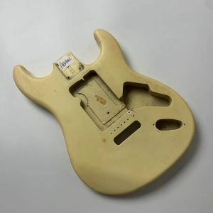 Cabos ab402 inacabado ST guitarra corporal cor de creme 6 parafusos tremolo fixos e ponte itens de estoque de peças de guitarra de guitarra DIY da mão direita para DIY