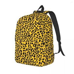 Rucksack Yellow Leopard Print Vintage 80er Jahre Style Outdoor Rucksäcke Mädchen Fun School Taschen Designer großer Rucksack