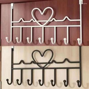 Hangers 6/7 Hooks Over The Door Bathroom Organizer Rack Clothes Coat Hat Towel Hanger Iron Home Sundries Storage Hang