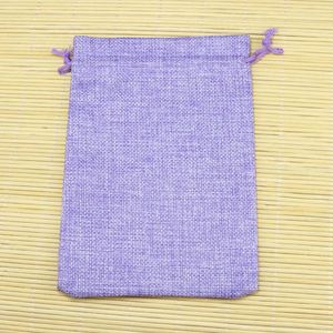 Wrap regalo 10pcs/lotto 13 18 cm Purple Jute Bags borse per incenso Pescita di biancheria di lino bomboniere