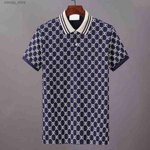 Men's Polos Men Polo Summer Cotton Designer Letter Print Mens Polos Short Sleeves Fashion Work Casual Polo T Shirts L49