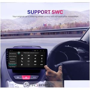 Car DVD DVDプレーヤー10.1 2 DIN Android Car Radio GPS Navigation Mtimedia for Peugeot 107 Citroen C1 Aygo 2005-2014 Drop Delivery Auto DHFHU