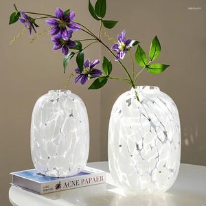 Vases White Nordic Glass Vase Flower Aesthetic Ikebana Plant Design Tall Small Luxury Modern Rose Jarrones Home Decoration WK50HP