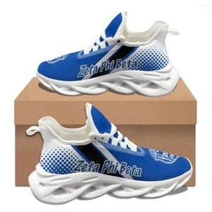 Scarpe casual blu bianco zeta phi beta pattern women uomini autunno inverno inverno sneaker di assorbimento di calzature resistenti alle calzature resistenti