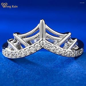 Cluster Rings Wong Rain Elegant 925 Sterling Silver Crown Lab Sapphire Gemstone Ring For Women Wedding Engagement Fine Jewelry Wholesale