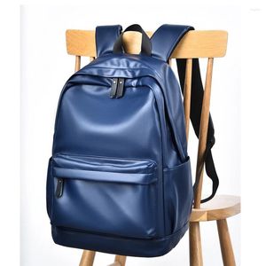 Рюкзак 2024 модные мужчины рюкзаки высококачественные кожаные мужские корейские ученики Большой мальчик бизнес -ноутбук школьная компьютерная сумка