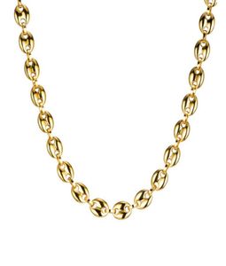 316L rostfritt stål kaffebönor länkkedjor 11mm halsband för män repkedja halsband mode hip hop smycken6059678