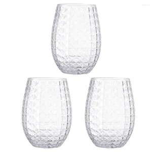 Engångskoppar sugrör 3 st Hawaii Plastic Party Beverage Glasses Whisky Tumblers Stemless Bulk PET som ser ut som att dricka