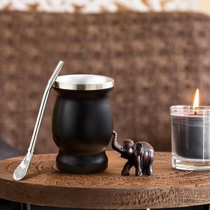 Water Bottles Yerba Mate Accessories Stainless Steel Cup Set With Bombilla Teacup Brush Double Wall Gourd For Antioxidant