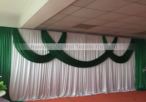 2010ft wedding backdrop curtain Very Popular Green Swag and Drape Only Wedding Backdrop Ice Silk Party Curtain Wedding Drape Stag7264333