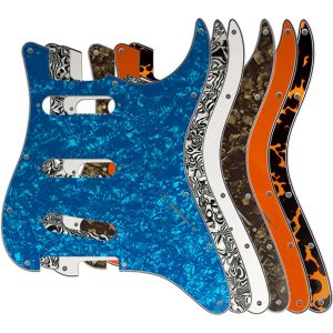 Cables Pleroo 11 Screw Hole Guitar Pickguard for USA/Mexico FD Strat Standard SSS St Scratch Plate NO Control Punch Holes Multi Color