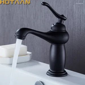 Badrumsvaskar Krattor Ankomst Black Basin kran mässing Mixer Tap med keramiska torneiras para Banheiro