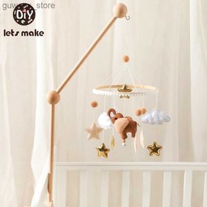 Mobile# Baby Rassel Spielzeug 0-12 Monate Holz Mobile Neugeborene Musikbox Elefant Bett Glocke Hanging Spielzeughalter Halterung Krippe Spielzeuggeschenke Y240415Y240417Q8R3