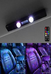 InteriorExternal Lights LED RGB Car Atmosphere Lamp USB Wireless Roof Star Light Multiple Modes Automotive Interior Ambient Decor9911850