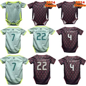 24/25 México seleção de roupas de bebê Jerseys de futebol Rodriguez Araujo G.OChoa E.Sanchez Home Away Futebol camisetas uniformes