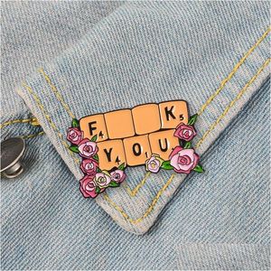 Stifte, Broschen Stifte für Frauen süßer kleiner Blumenbrief lustige Emaille Weihnachten Demin Shirt Dekor Brosche Pin Metal Kawaii Badge Fashion Dhojs