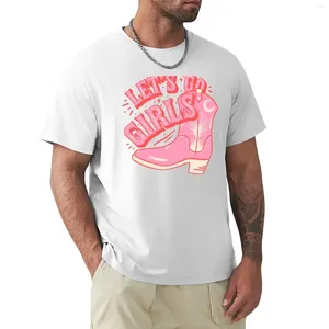 Tops de tanques masculinos Let's Go Girls |Pink Cowboy Cowgirl Rodeo Boot Preppy Aesthetic Bachelorette Party Howdy Yam T-Shirt