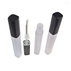 Storage Bottles 5ML 50pcs/lot DIY Square Matte Clear Lip Gloss Tube Plastic Empty Liquid Lipstick Contaienr Refillable Frosted