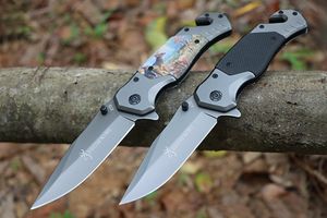 High Quality M7735 Assisted Flipper Folding Knife 440C Gray Titanium Coated Drop Point Blade G10/Steel Handle Outdoor Survival Tactical Knives with Retail Box