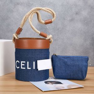 Borsa da spiaggia Internet Celebrity Bag del secchio trionfale Celline Cellula di canapa Canna corda vintage borsetta a spalla singola