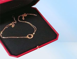 High Quality 11 Sterling Silver S925 Necklace Classic Fashion Love Set with Diamond Collarbone Chain 21092923364800150