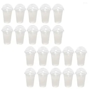 Engångskoppar sugrör 30 uppsättningar dricka juice kopp klar plast dessert glas dryck abs transparent reselock