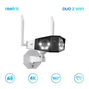 System Reolink 8MP 4K Duo 2 WiFi Outdoor Outdoor -Wasserdichtskamera Person Fahrzeug Haustier erkennen Dual Objektivüberwachungsüberwachungskamera CCTV IP IP -Kamera