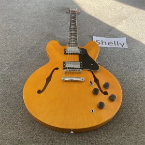 Гитара Бесплатная доставка Высококачественная электрогитара Оранжевая джазовая гитара Белое оборудование