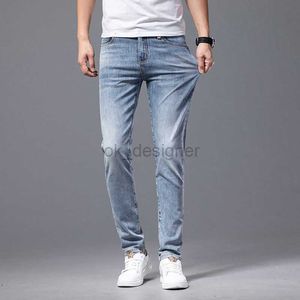 Mäns jeansdesigner High End Spring/Summer Men's Jeans Trendy Slim Fit små fötter tunna broderade trendiga mångsidiga