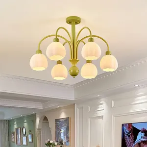 Chandeliers Modern Pumpkin Lampshade Ceiling Chandelier Light Glass For Dining Living Room Table Bedroom Home Decor Lusters Luminaires Lamps