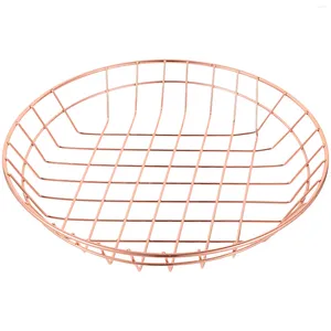 Servis uppsättningar Circle Tray Snack Wire Basket Serving Plate Fried Chicken Chips Container Fruit Iron Storage Frukter